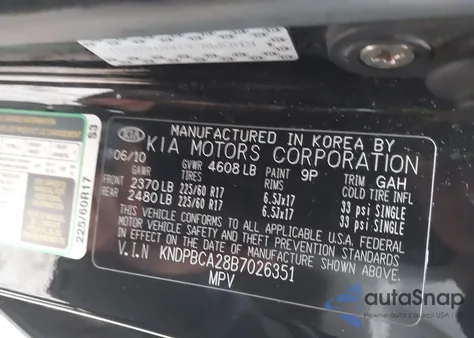 2011 Kia Sportage Lx from USA, damaged, VIN KNDPBCA28B7026351